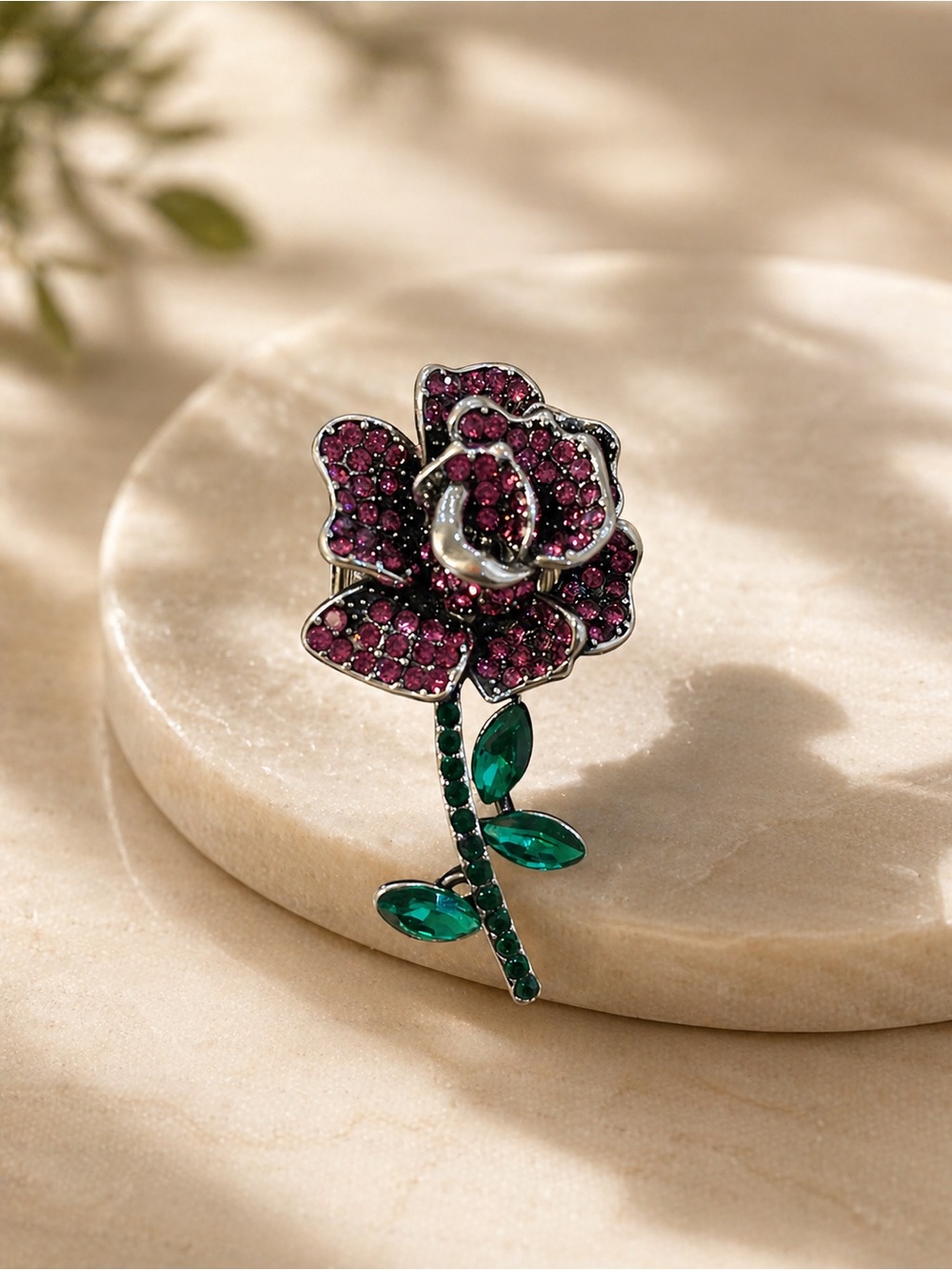 paparazzi Pink and Green Crystal Rose 🌹 Ring